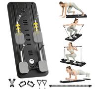 SOFTHOM Pilates Reformer Maison, Pilates Board Pliable, 2026 Version Améliorée Kit Pilates Multifonction avec Bandes de Résistance/Barre de Pilates/Rebond Automatique