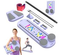 SOFTHOM Pilates Reformer Pliable, 8 en 1 Planche Pilate Maison, Kit Pilates Multifonction, Entraînement Complet, Rebond Automatique, Barre de Pilates/Bandes de Résistance/Maison/Salle de Sport, Violet