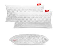Softimi Oreiller Premium Piqué Set de 2 oreillers 40x70 cm - Antiallergique - Anti-Acariens - Inodore Utilisable immédiatement - avec réglage de la dureté