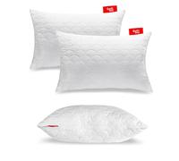 Softimi Oreiller Premium Piqué Set de 2 oreillers 50x60 cm - Antiallergique - Anti-Acariens - Inodore Utilisable immédiatement - avec réglage de la dureté (Set de 2 oreillers 50x60 cm)