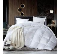 Softland Couette en Duvet 230x240 cm Couette Naturelle Couette en Plume 2 Personnes Blanc 1300g
