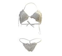 Softline Collection Ensemble de Bikini/Soutien-Gorge avec String Blanc Taille M/L