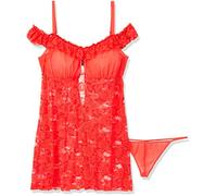 SoftLine Collection Veronica Robe de lingerie avec string Rouge Taille XXXL