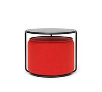 Softline Table d’appoint et pouf Tom noir, Designer Sascha Sartory, 47/37 cm