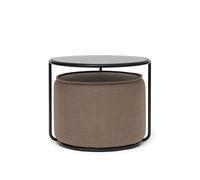 Softline Table d’appoint et pouf Tom noir, Designer Sascha Sartory, 47/37 cm