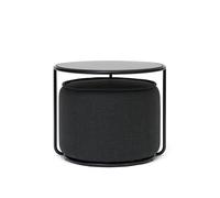 Softline Table d’appoint et pouf Tom noir, Designer Sascha Sartory, 47/37 cm