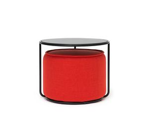 Softline Table d’appoint et pouf Tom noir, Designer Sascha Sartory, 47/37 cm