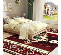 Softlyle Tapis Extra Salon 200 x 300 cm Tapis Lavable Poil Ras Moelleux Décoration Interieur pour Chambre Salle à Manger Traditional Geometric Red Green White Black Gold