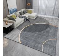 Softlyle Tapis Extra Salon 200 x 300 cm Tapis Lavable Poil Ras Moelleux Décoration Interieur pour Chambre Salle à Manger Lignes géométriques Modernes Grises et Jaunes