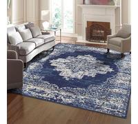 Softlyle Tapis Salon 140x200cm Tapis Doux et Lavable Antidérapant pour Salle à Manger Cuisine et Chambre Traditional Vintage Blue