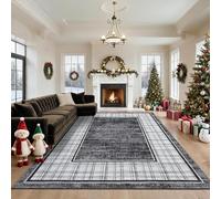 Softlyle Tapis Salon 150 x 200 cm Tapis Antidérapant Lavable pour Salle à Manger Cuisine Bureau Modern Traditional Geometric Gray Beige Red Green Gold