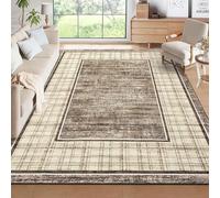 Softlyle Tapis Salon 70 x 140 cm Tapis Lavable Antidérapant Poils Ras Doux pour Salle à Manger Couloir Chambre et Cuisine Modern Geometric Traditional Beige Brown Gray Blue Green Red Gold