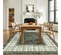 Softlyle Tapis Salon 70 x 140 cm Tapis Lavable Antidérapant Poils Ras Doux pour Salle à Manger Couloir Chambre et Cuisine Traditional Red Green White Gold