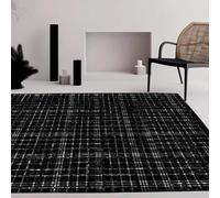Softlyle Tapis Salon 90x150cm Tapis Antidérapant Lavable pour Chambre et Cuisine Poils Courts Doux et Confortable Noir Abstrait Moderne