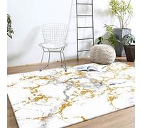 Softlyle Tapis Salon 90x150cm Tapis Antidérapant Lavable pour Chambre et Cuisine Poils Courts Doux et Confortable Modern White