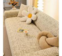 SOFTNEST Couverture de canapé à l'épreuve des Rayures de Chat et élastique élevé, canapé Tout Compris pour Le Salon, Coussin de Chenille antidérapant(Creamy Brown,5 Seater Sofa)
