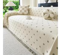 SOFTNEST Housse de canapé antidérapante et protectrice (Anti-griffures), matelassée et Lavable (adaptée aux Chiens), pour mobilier de Salon au Style Vintage.(Polka Dot,D)