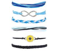 Softones Bracelet de cheville bohème en corde pour femme - Étanche et réglable - Tortue - Vague - Perles - Infini - Étoile de mer - Ancre de bateau, Tissu Corail, Oxyde de zirconium