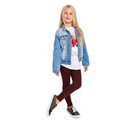 SOFTSAIL Legging en Coton Extensible Ultra Doux pour Fille Couleur Unie - Marron -