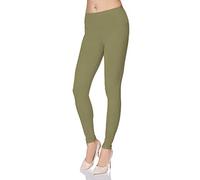SOFTSAIL Legging long en coton pour femme, kaki, S