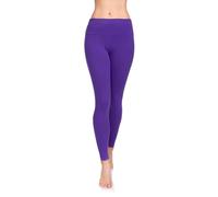 SOFTSAIL Leggings 95% Coton Leggings pour Femmes Taille Haute Longueur Totale Contrôle du Ventre Legging Pantalons Extensibles Temps Libre Relaxation Marche Violet 56
