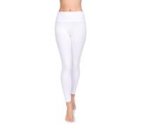SOFTSAIL Leggings 95% Coton Leggings pour Femmes Taille Haute Longueur Totale Contrôle du Ventre Legging Pantalons Extensibles Temps Libre Relaxation Marche Blanc 54