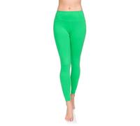 SOFTSAIL Leggings 95% Coton Leggings pour Femmes Taille Haute Longueur Totale Contrôle du Ventre Legging Pantalons Extensibles Temps Libre Relaxation Marche Vert 38
