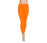 SOFTSAIL Leggings 95% Coton Leggings pour Femmes Taille Haute Longueur Totale Contrôle du Ventre Legging Pantalons Extensibles Temps Libre Relaxation Marche Orange 52