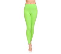SOFTSAIL Leggings 95% Coton Leggings pour Femmes Taille Haute Longueur Totale Contrôle du Ventre Legging Pantalons Extensibles Temps Libre Relaxation Marche Citron Vert 36