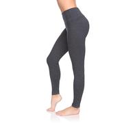 SOFTSAIL Leggings 95% Coton Leggings pour Femmes Taille Haute Longueur Totale Contrôle du Ventre Legging Pantalons Extensibles Temps Libre Relaxation Marche Graphite 40