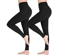 SOFTSAIL Leggings Femmes Ensemble De 2 Pièces Pantalon De Yoga Sport Respirant Doux comme du Beurre Opaque Amincissant Et Contrôlant Le Ventre Taille Haute Noir M/L