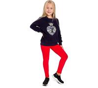 SOFTSAIL Leggings Fille Long - Pantalon Enfant Coton Extensible Ultra Doux Leggings Uni pour École Jeux Quotidien
