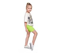 SOFTSAIL Leggings Filles Collants De Cyclisme Courte Danse Sportive en Coton Respirant Confortable Extensible Vert Citron 10-11 Ans