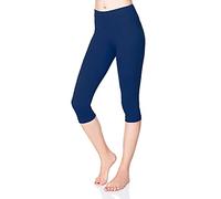 SOFTSAIL Leggings Longs pour Femmes en Coton Sport Taille Haute Leggings en Coton pour Femmes Loisirs Détente Pantalons Confortables pour Femmes pour l'Été, Marin 38