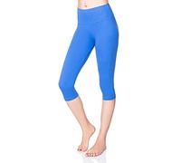 SOFTSAIL Leggings Longs pour Femmes en Coton Sport Taille Haute Leggings en Coton pour Femmes Loisirs Détente Pantalons Confortables pour Femmes pour l'Été, Bleu Royal 36
