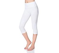 SOFTSAIL Leggings Longs pour Femmes en Coton Sport Taille Haute Leggings en Coton pour Femmes Loisirs Détente Pantalons Confortables pour Femmes pour l'Été, Blanc 38
