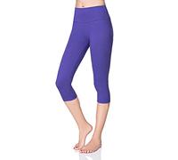 SOFTSAIL Leggings Longs pour Femmes en Coton Sport Taille Haute Leggings en Coton pour Femmes Loisirs Détente Pantalons Confortables pour Femmes pour l'Été, Violet 50