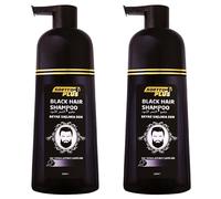 Softto+ Plus Black Hair Shampooing couvrant les cheveux blancs et gris en 10 minutes, pas de taches, gants inclus, pour homme et femme, 2 x 350 ml contenu/noir