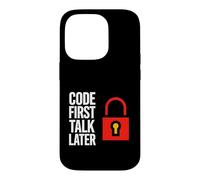 Software Developer Code First Talk Later Coque pour iPhone 14 Pro