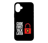 Software Developer Code First Talk Later Coque pour iPhone 16 Plus