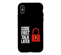 Software Developer Code First Talk Later Coque pour iPhone X/XS