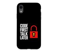 Software Developer Code First Talk Later Coque pour iPhone XR