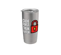 Software Developer Code First Talk Later Gobelet isotherme en acier inoxydable double paroi