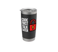 Software Developer Code First Talk Later Gobelet isotherme en acier inoxydable double paroi