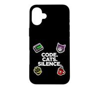 Software Engineer Introvert Code Cats Silence Coque pour iPhone 16 Plus