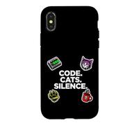 Software Engineer Introvert Code Cats Silence Coque pour iPhone X/XS
