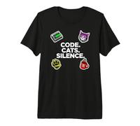 Software Engineer Introvert Code Cats Silence T-Shirt Haut de Gamme