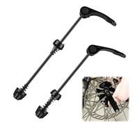 sofun Lot de 2 attaches rapides pour vélo, 146/189 mm, noir | Barres d'essieu en fer et leviers en aluminium pour essieux creux compatibles : avant 146 mm, arrière 189 mm.