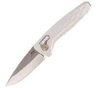 SOG ONE ZERO AU? / LAME DROP POINT 3,1" / BOÎTE / ARGENT + CHROME SOG-15-73-03-57