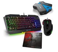 SOG Pack Clavier Semi mécanique Pro-K5, Souris RGB et Tapis Pro pour Console Xbox One - Convertisseur Inclus